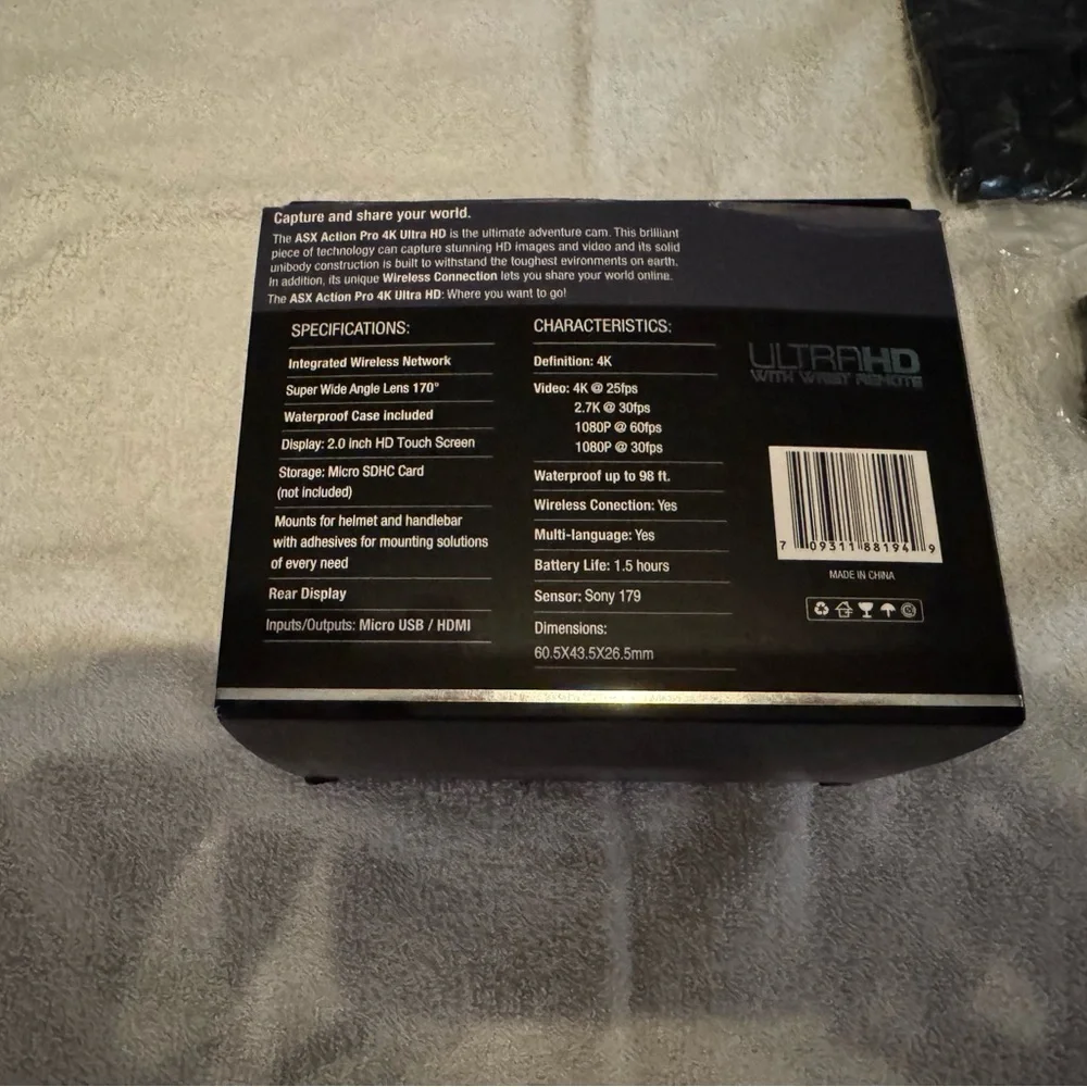 Acting Pro 4K Wi-Fi Black Video Camera